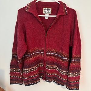 Women’s Sweater Jacket Zip Heirloom Collectibkes SZ L
